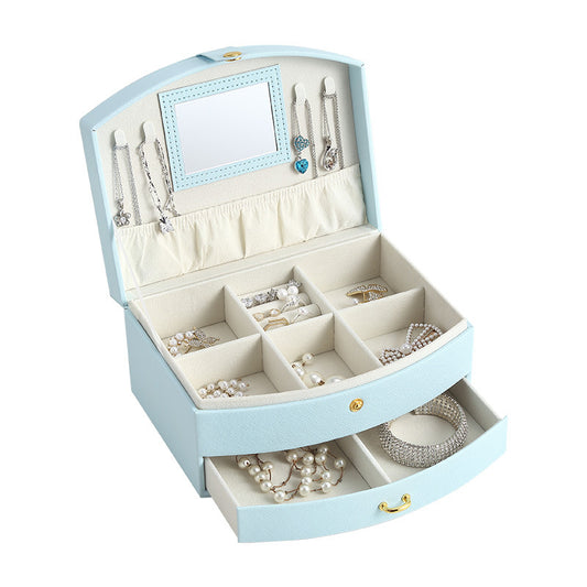 Drawing and sample custom home jewelry box, large capacity children's hair accessories storage box, handheld jewelry storage box