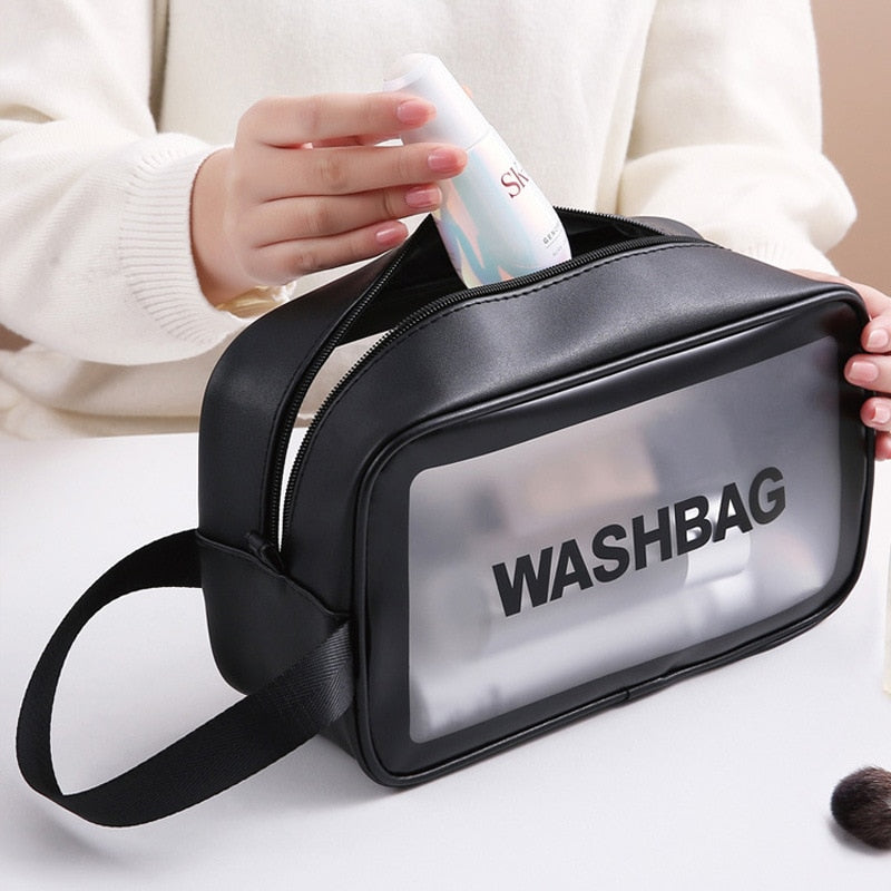Korean Ins Wind PVC Frosted Pu Waterproof Washing Cosmetic Bag Cosmetic Skin Care Products Storage Bag Finishing Storage Bag