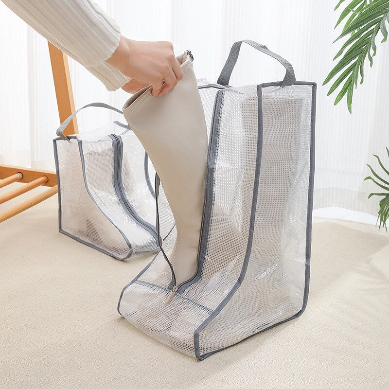 Boot storage bag three-dimensional transparent seasonal long boots short boots dust and moisture storage bag