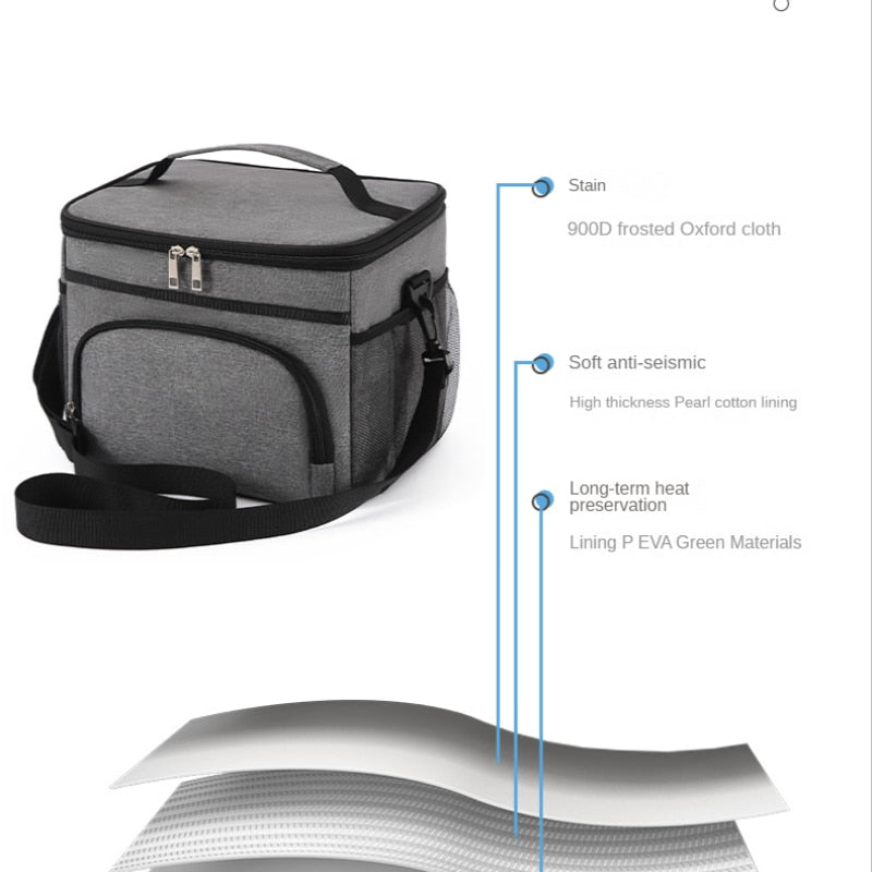 New Sun-insulated Bag Waterproof and Leak-proof Bento Bag Insulated Lunch Bag Portable Picnic Bag
