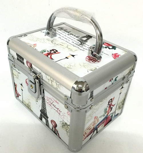 Wholesale hot selling Travel Cosmetic Bag Makeup Case metal makeup vanity box set for lady