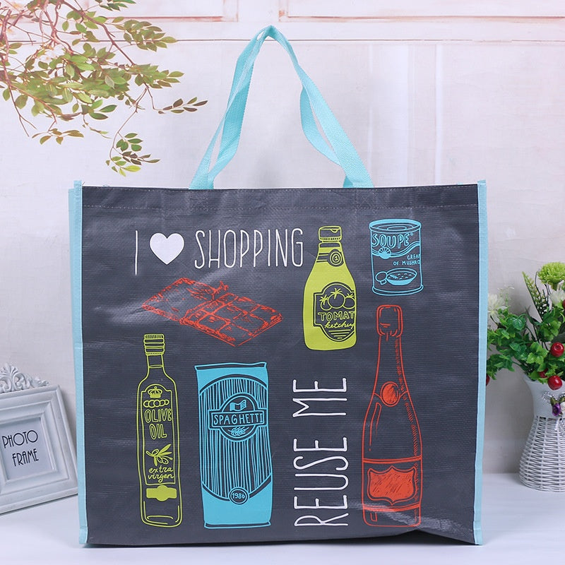 Wholesale Durable Supermarket Foldable Tote Carry Packaging Custom Reusable Non Woven Folding Shopping Bags