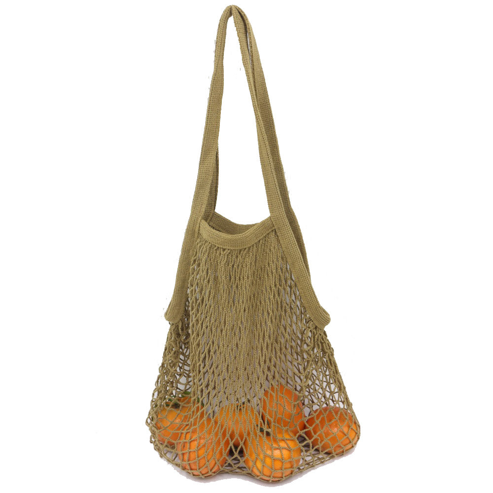 cotton net bag flower fruit net bag hollow out one shoulder carrying shopping bag