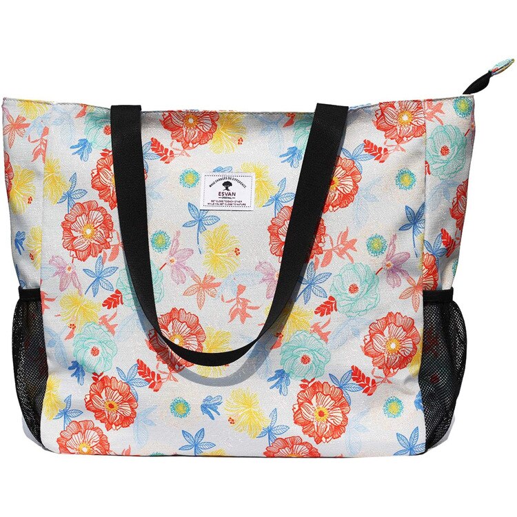 Custom-made Hot Flower Canvas Bag Large Capacity Ladies One-shoulder Beach Bag Fitness Storage  Bag Storage