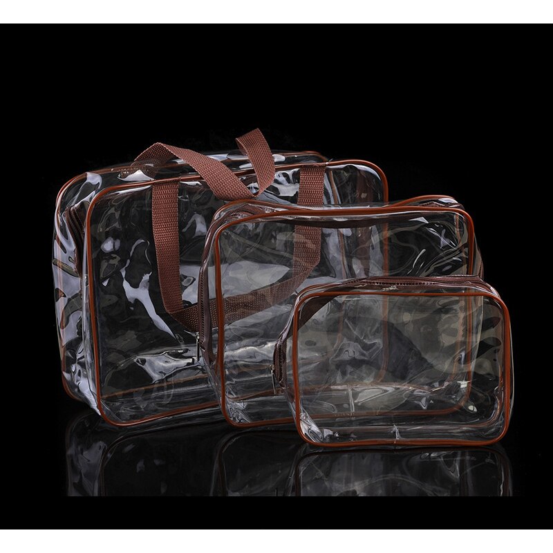 Small Travel Toilet Large Capacity Dry Wet Separation Transparent Cosmetic Bag Storage
