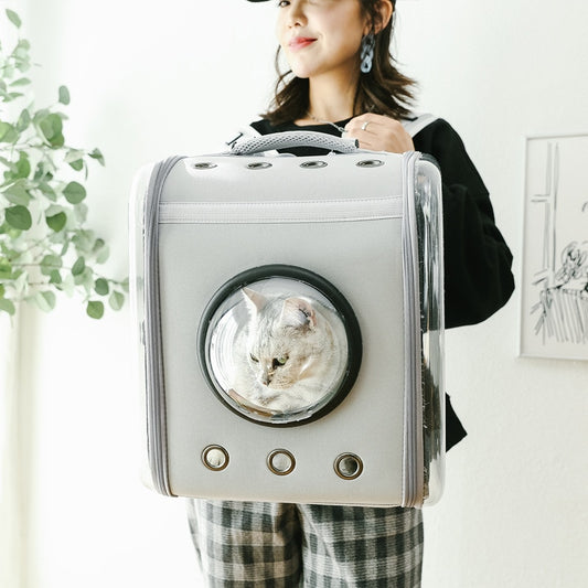 Pet Cat Bag Carrying Bag Space Capsule Pet Backpack Cat Cage Shoulder Transparent Cat Bag Dog Cat Supplies