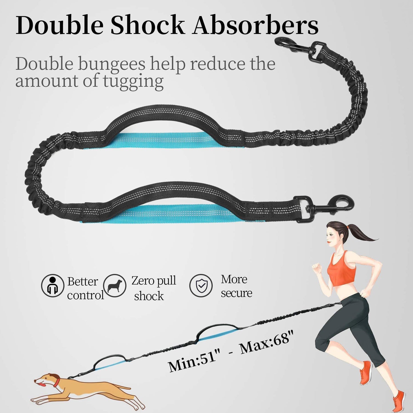 petMulti-functional Running Waist Strap Reflective Pull Strap Dog Traction Rope Elastic Dog Rope Dog Accessories Dog Harness