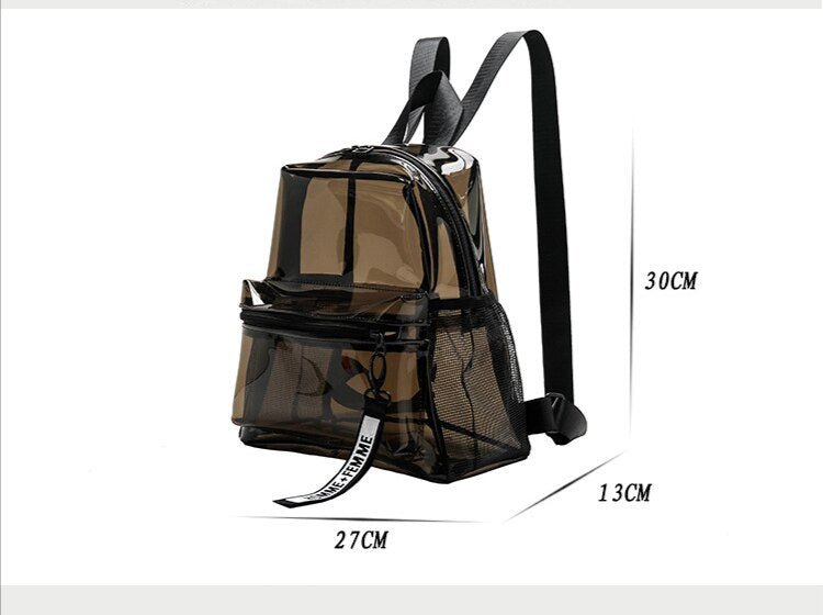 Tourism Commemorative PVC Large Capacity Transparent Backpack for Men and Women Waterproof Student Bag Storage