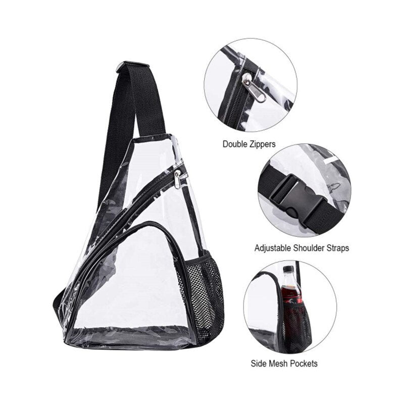 Leisure Sports Trend PVC Transparent Chest Bag Fashion Trend Shoulder Crossbody Bag Storage