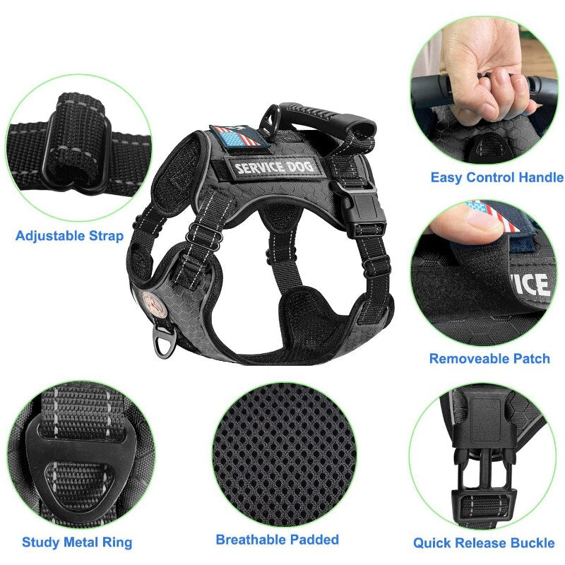 petAbsorption Comfortable Night Vision Reflective Pet Chest Strap Vest Traction Chest Strap Dog Collar  Dog Collar