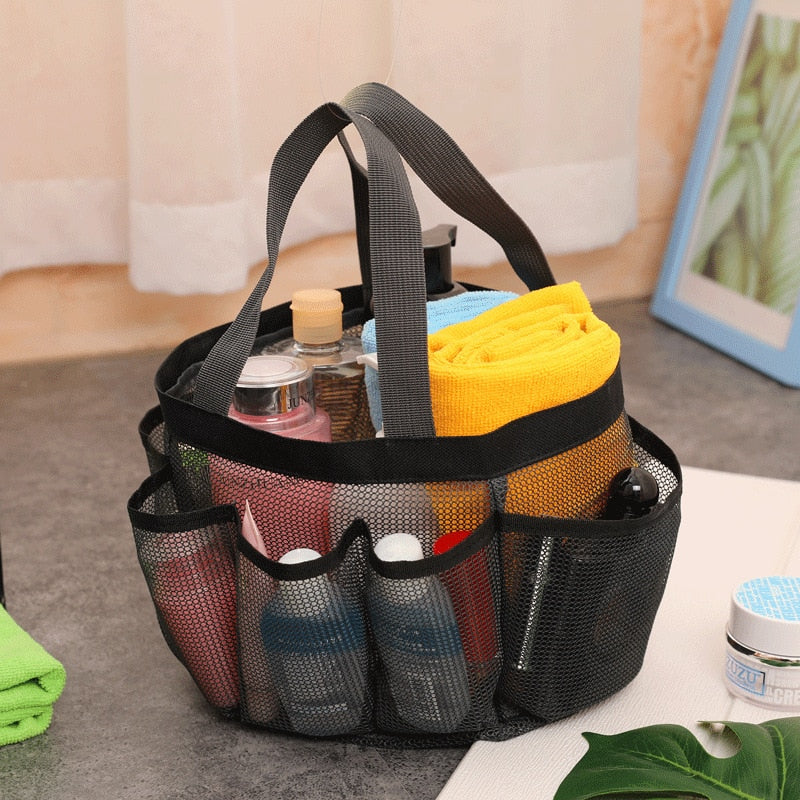Portable Mesh Beach Makeup Travel Storage Wash Bag Mesh Portable Swimming Bath Bag Beach Bag Storage