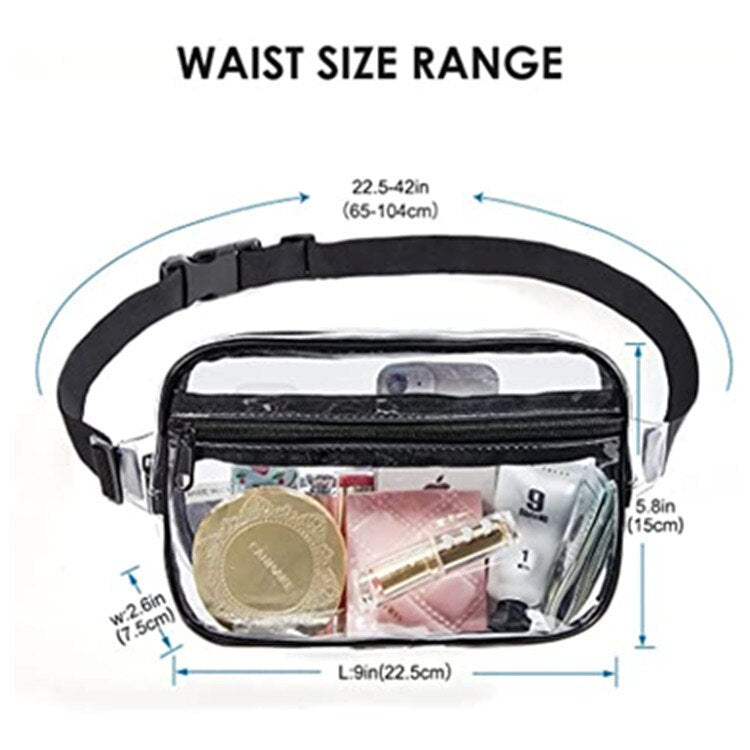 Fashion Pvc Transparent Beam Pocket Outdoor Sports Travel Storage Bag Gym Visual Portable Coin Purse Storage