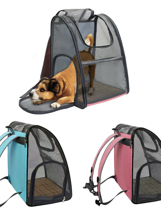 New Pet Backpack Breathable Panoramic Pet Backpack Transparent Mesh Cat Bag Out Portable Pet Bag pet