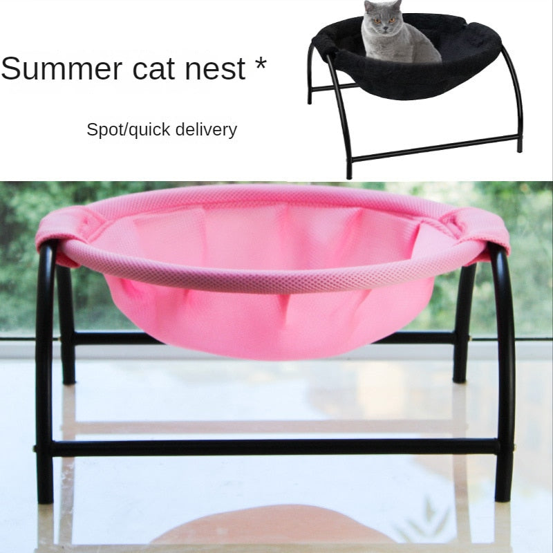 Pet Cat Nest Deep Sleep Nest Summer Cat House Comfortable Cold Cat Bed Cat Hammock Basket Removable Bed Cat House Dog Bed pet