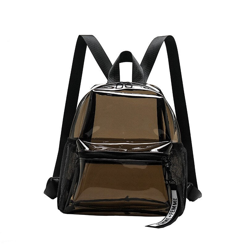 Tourism Commemorative PVC Large Capacity Transparent Backpack for Men and Women Waterproof Student Bag Storage