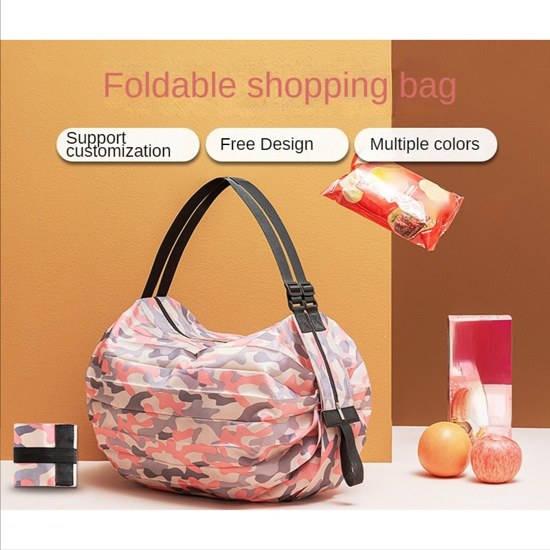 Folding Eco Shopping Bag Bag Travel Shoulder Portable Thickened Large Grocery Bag Supermarket Eco Bag Storage