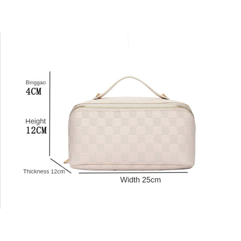 Fashion Portable Cosmetic Bag Women's Large Capacity Wash Bag Advanced Sense Portable Travel Cosmetics Storage Bag Storage