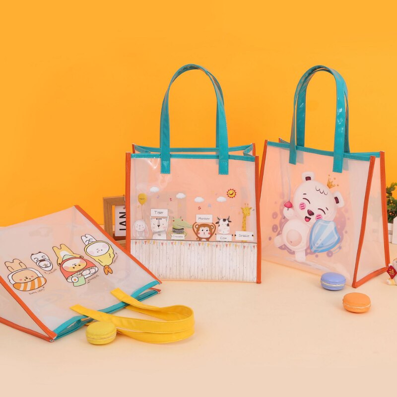 PVC Rectangular Bag, Jelly Bag, TPU Fashion Laser Shopping Bag, EVA Shoulder Makeup Gift Tote Bag, Printable Log Storage