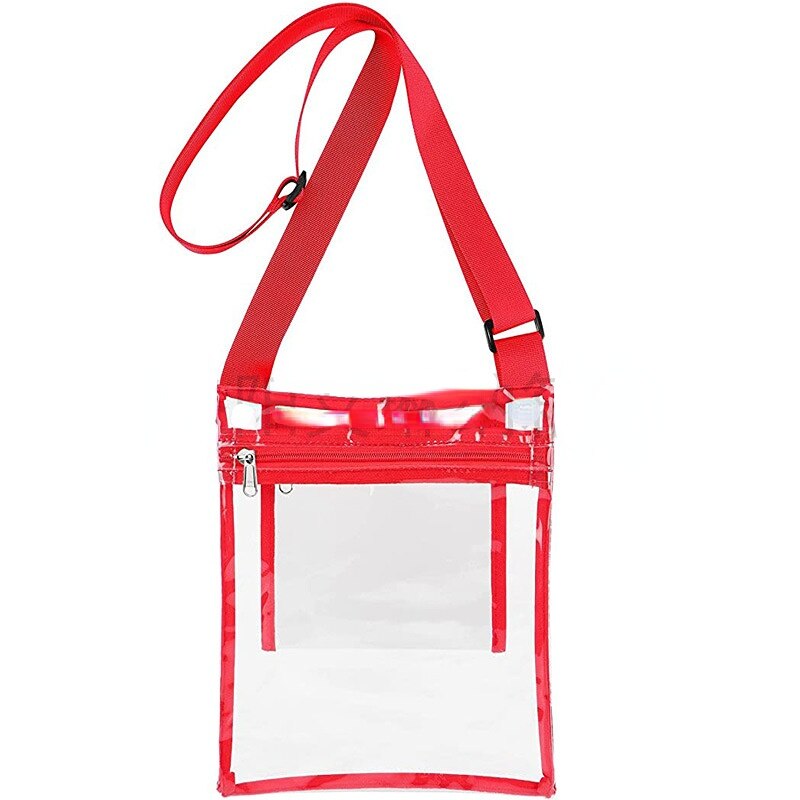 Transparent PVC Messenger Bag Adjustable Shoulder Strap Stadium Transparent Bag Outdoor Travel Sports Storage Bag Storage