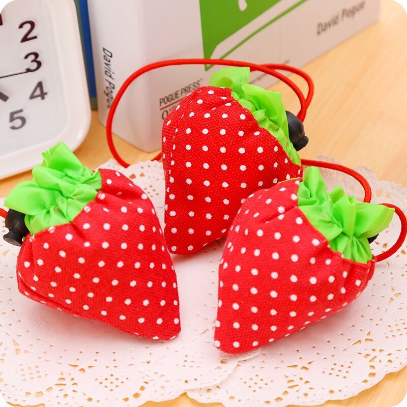 Creative Strawberry Shopping Bag Strawberry Folding Bag Handbag Environmental Protection Storage Bag Storage