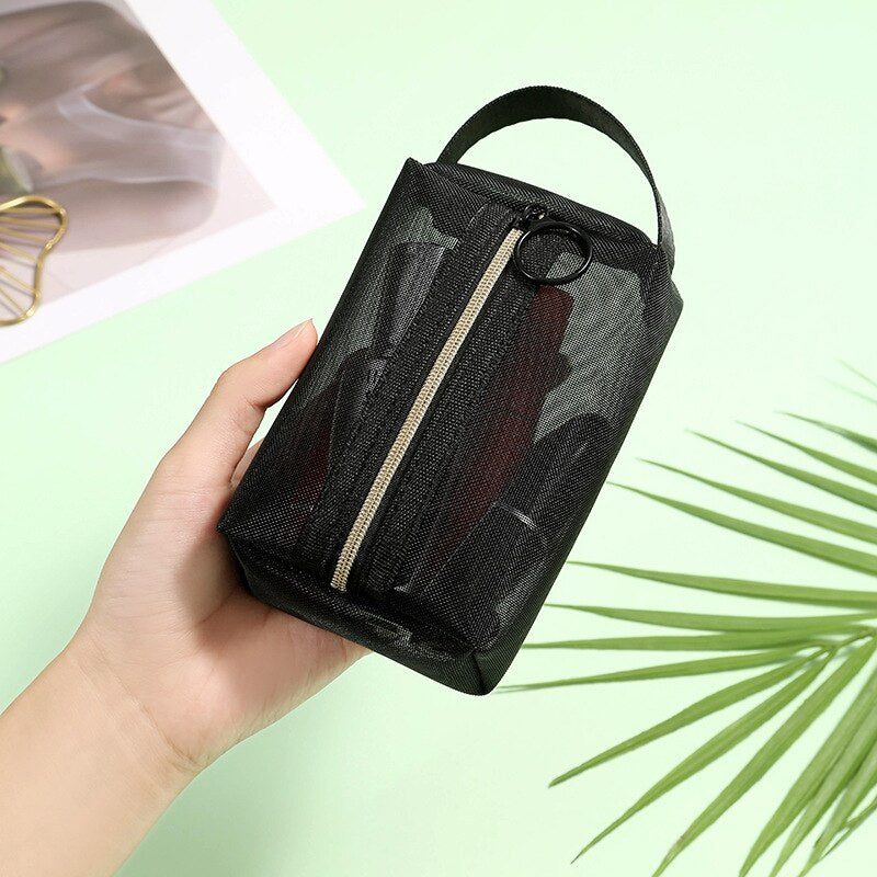 INS black S mouth red bag portable makeup wash bag travel sub-package storage bag in stock Storage