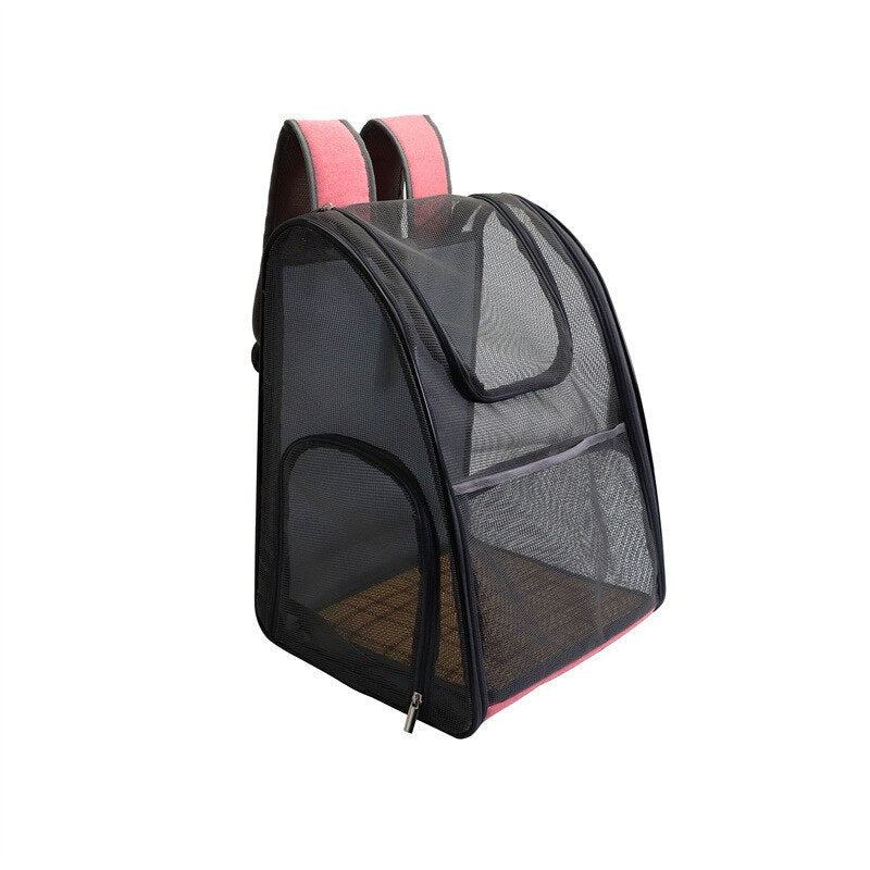 New Pet Backpack Breathable Panoramic Pet Backpack Transparent Mesh Cat Bag Out Portable Pet Bag pet