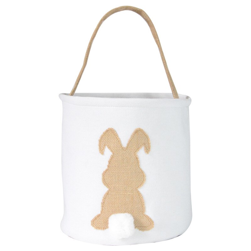 Cylinder Silk Printing Plush Rabbit Ear Bag  Portable Gift Bag Easter Festival Celebration Rabbit Storage Bag Storage
