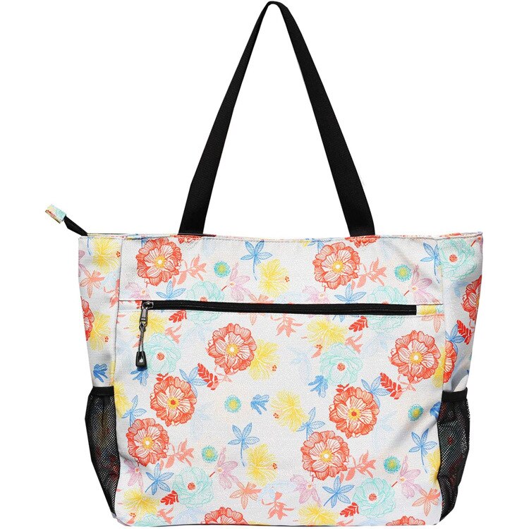 Custom-made Hot Flower Canvas Bag Large Capacity Ladies One-shoulder Beach Bag Fitness Storage  Bag Storage