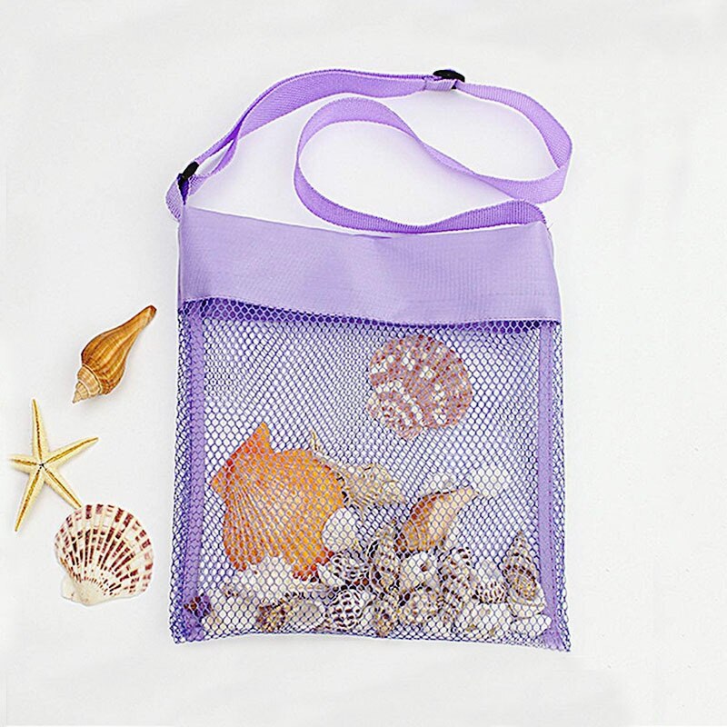 Colored Children's Beach Bag Toy Storage Net Bag Shell Bag Baby Diagonal Small Bag Children's Net Bag Storage