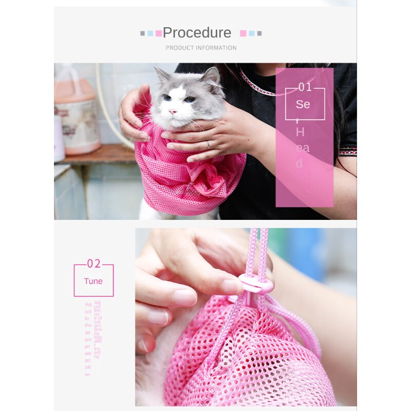 Cat Scratch Prevention, Bath, Nail Cutting, Ear Pulling, Fixed Bag, Cat Daily Necessities, Cat Washing Bag pet