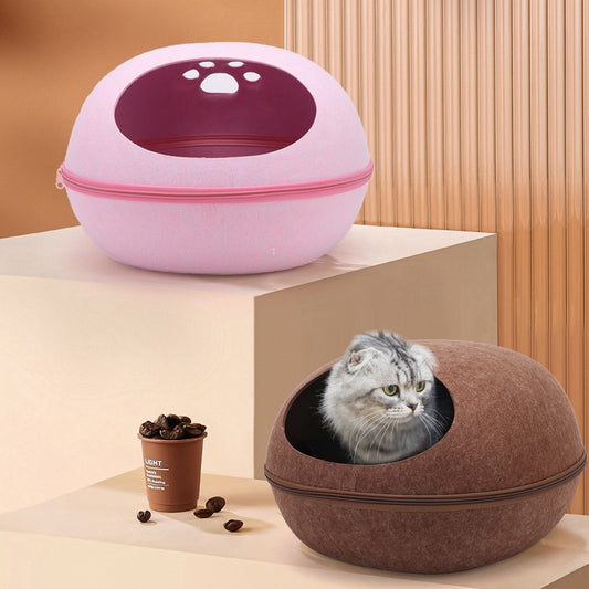 Pet Cat Litter Four Seasons Universal Disassembled Washable Felt Cat House Eggshell Semi-enclosed Cat Sleeping Room