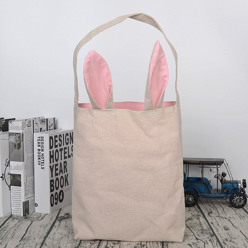 Golden Classic Simple Easter Rabbit Gift Ear Bag Jute Handbag Egg Candy Storage Package Storage