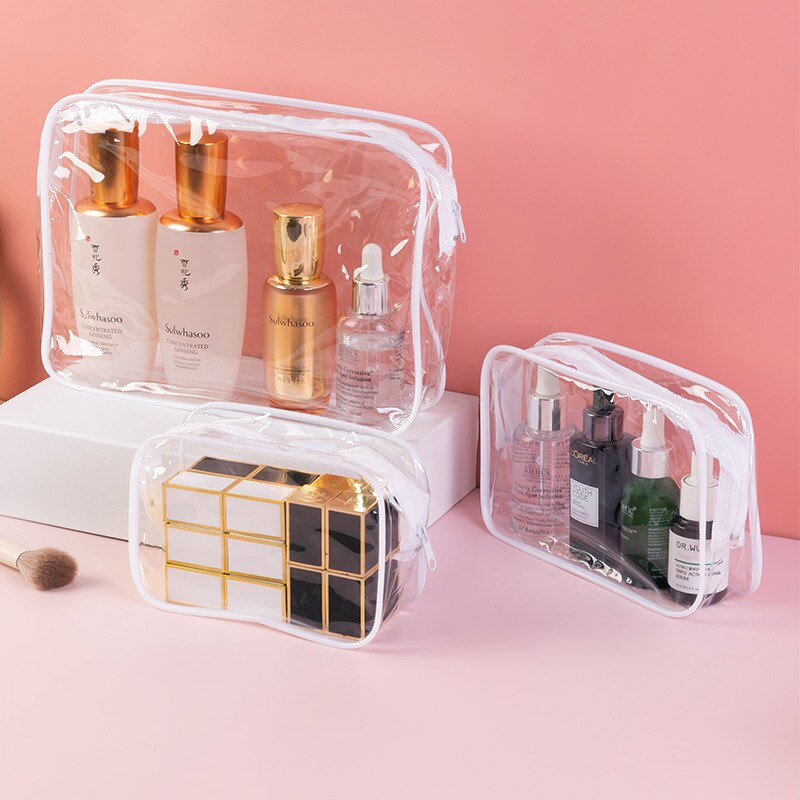 Small Cosmetics Transparent Travel Storage  Skin Care Washing Bag, Easy Washing Bag for Lazy People, Bathroom Finishing PVC Storage