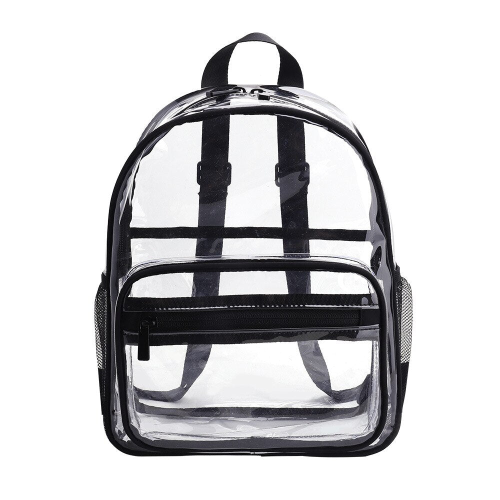 Kids Contrast Fashion Simple Transparent Backpack Waterproof Pvc Storage Bag Large Capacity Children's Student Backpack Storage