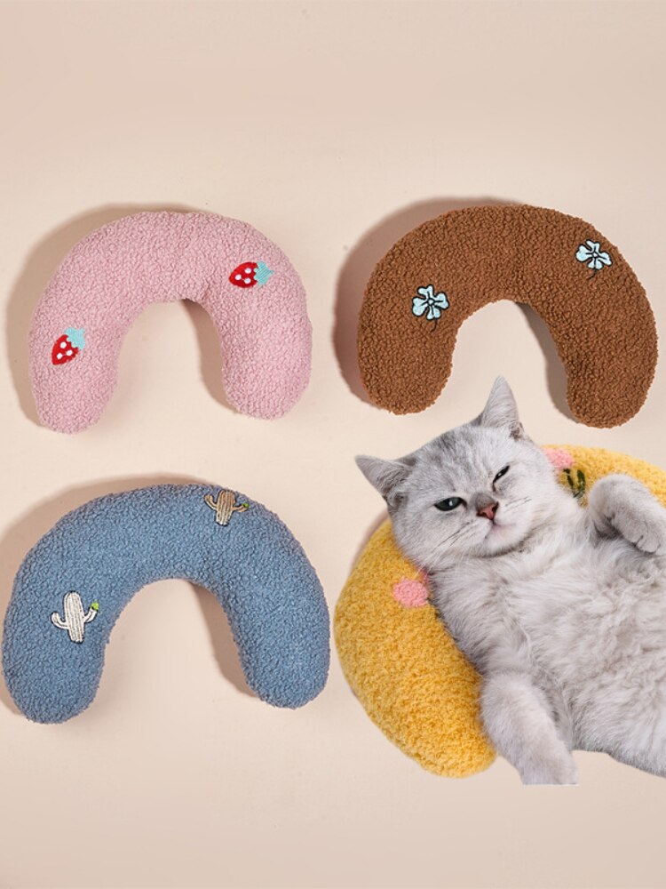 New Cat Pillow Sleep U-shaped Pillow Comfortable Sleep Support Cervical Vertebra Pet Supplies Cat Toys pet