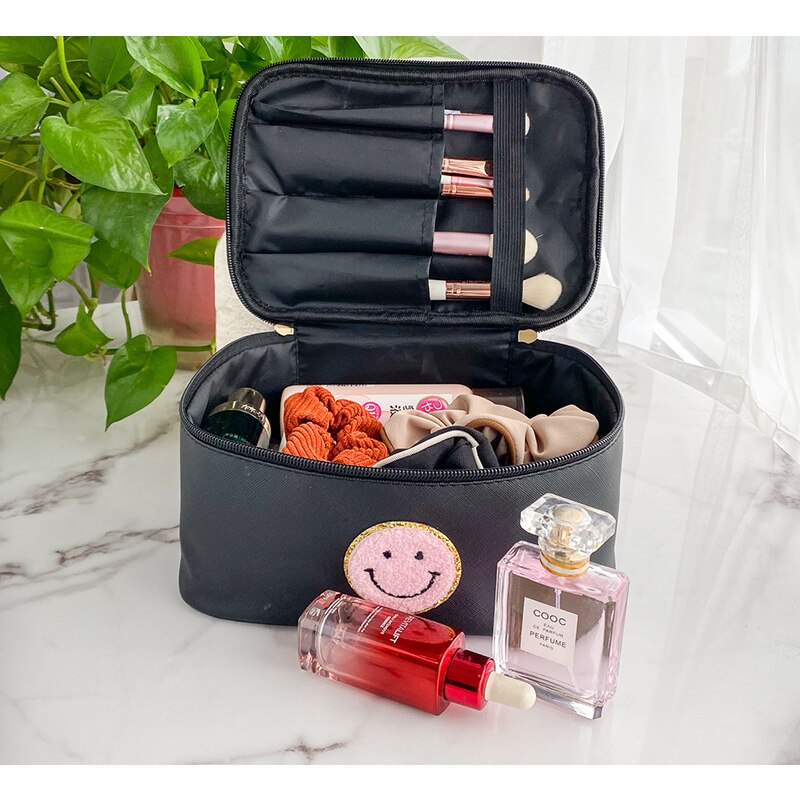 Combo Set New Embroidered Cosmetic Bag Large Capacity Portable Waterproof Makeup Storage Bag Square Wash Bag Storage