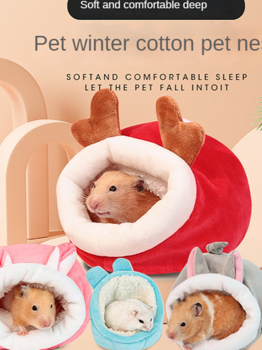 petSmall Animals: Warm and Comfortable Cotton Nest In Winter, Totoro, Guinea Pig, Golden Bear Velvet Nest, Sleeping Bag,