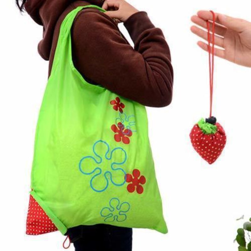 Creative Strawberry Shopping Bag Strawberry Folding Bag Handbag Environmental Protection Storage Bag Storage