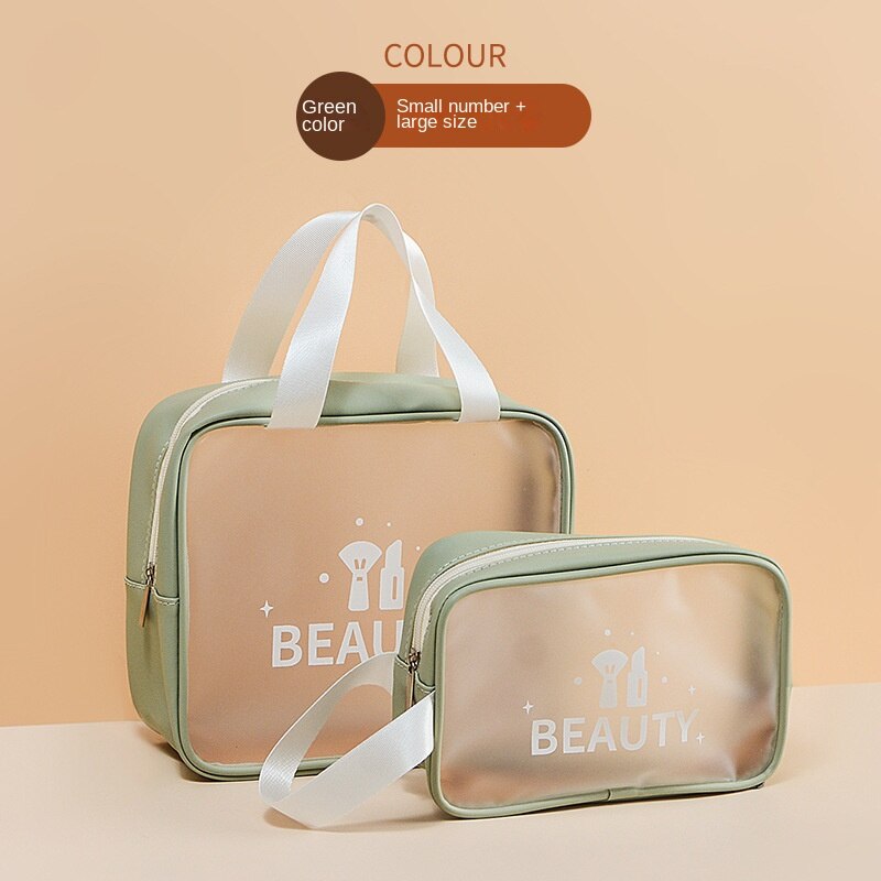 Light Luxury Ins Cosmetic Bag PVC Transparent High-value Portable Portable Large-capacity Travel Storage  Waterproof Washing Bag Storage