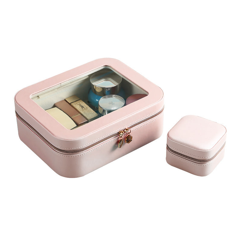 Simple transparent flip earrings earrings ring storage small jewelry box mother box multi-function cosmetics storage box