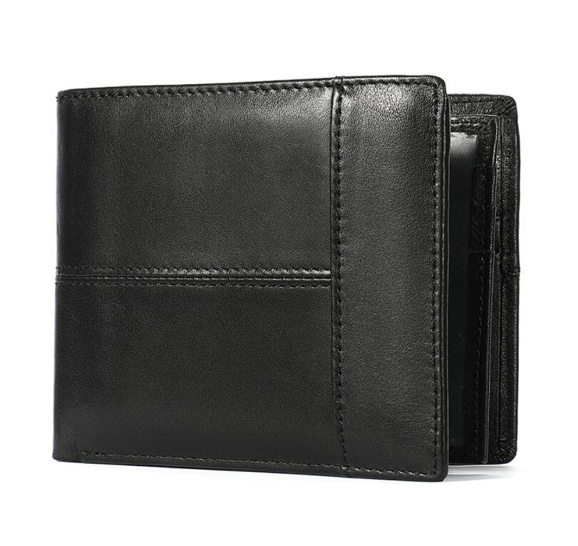 2021 Amazon men retro leather wallet cowhide business swipe card RFID wallet men