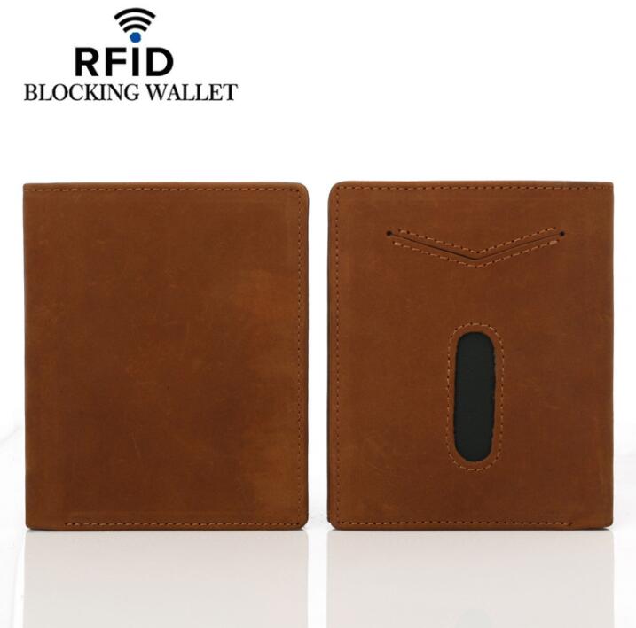 2021 Hot selling RFID  cheap wallet waterproof short genuine leather wallet for men