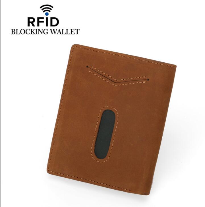 2021 Hot selling RFID  cheap wallet waterproof short genuine leather wallet for men