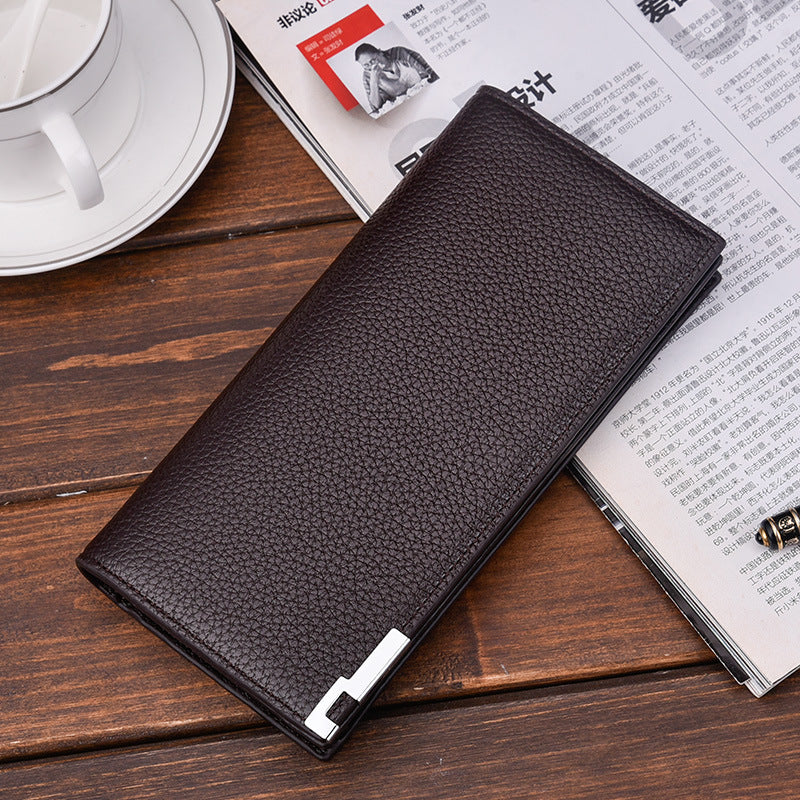 New man wallet business multi function zipper long large capacity phone wallet leather for mens