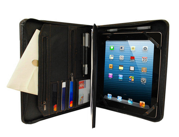 PU Leather Portfolio Folders Case Look Professional at Work with Notebook Holder Secure Personal & Business Supplies