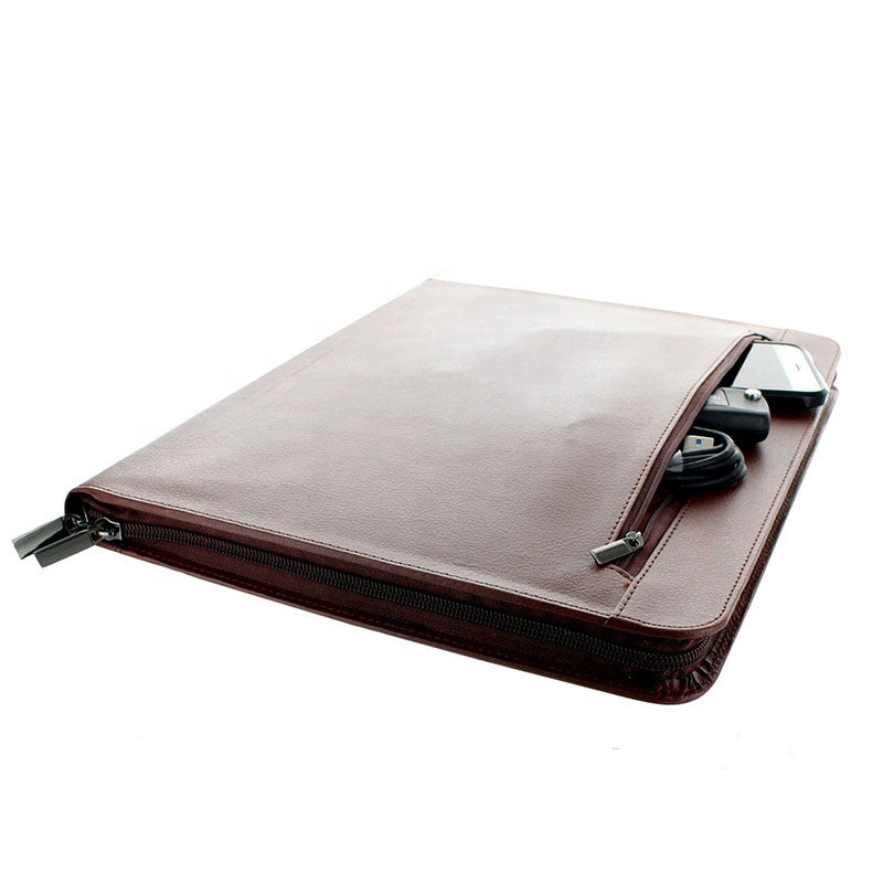 NEW Design Leather Bound A4 PU Conference Calculator Portfolio Folder with flap
