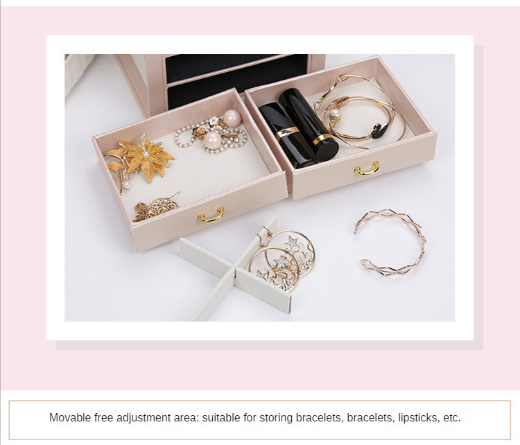 Simple drawer type jewelry storage box creative disc silk pattern jewelry box earrings earrings ring jewelry box wholesale