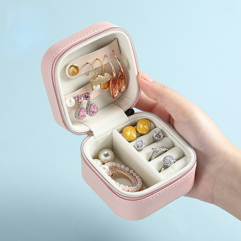Simple transparent flip earrings earrings ring storage small jewelry box mother box multi-function cosmetics storage box