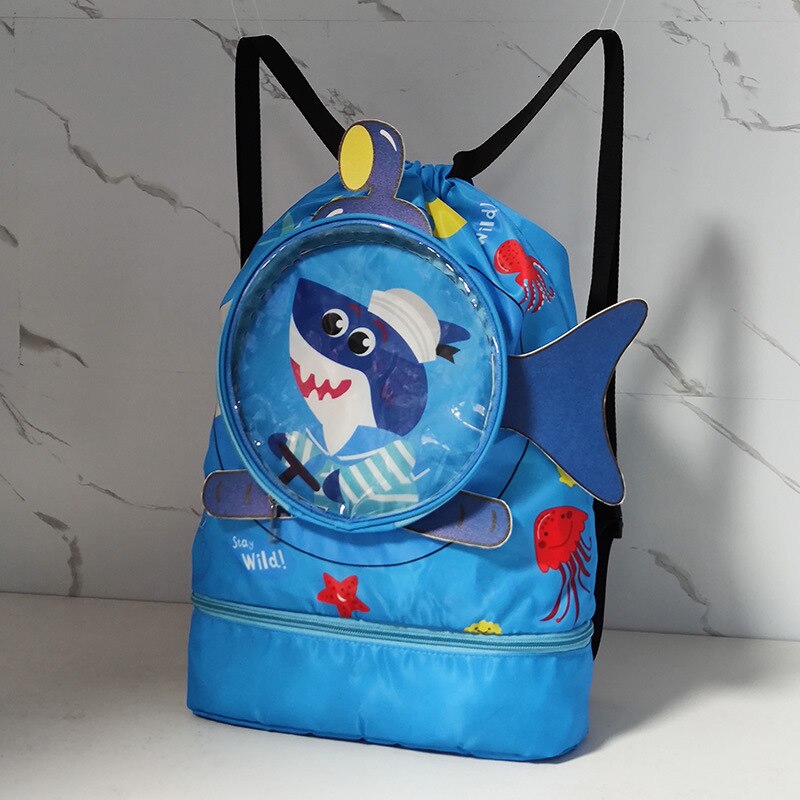 Children's Swimming Gear Storage Bag, Wet and Dry Separation Backpack, Waterproof Drawstring Drawstring Pocket, Beach Bag