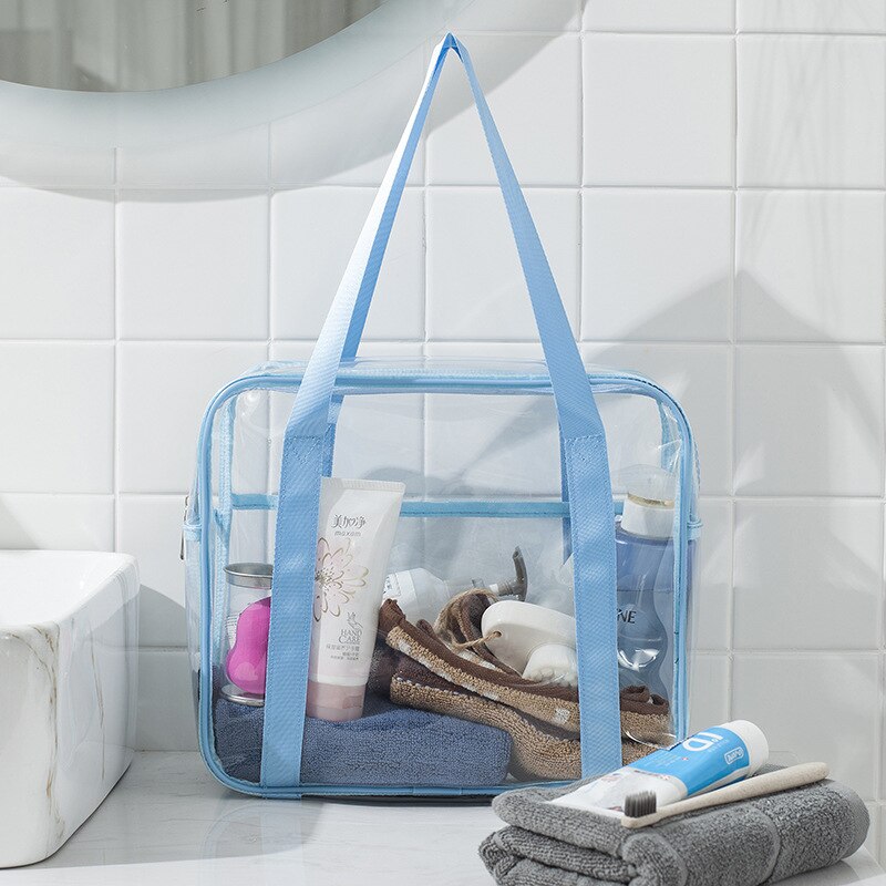 Large capacity transparent wash bag PVC handbag storage cosmetic bag bath bag waterproof travel bag